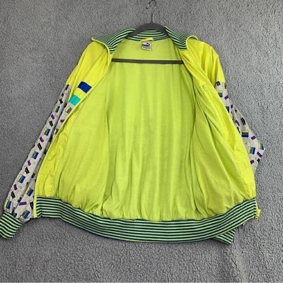 Vintage Puma Europe 80’s Neon Shell Suit Zip Up Jacket-Size 3/Sm, Cotton/Poly - Picture 7 of 8